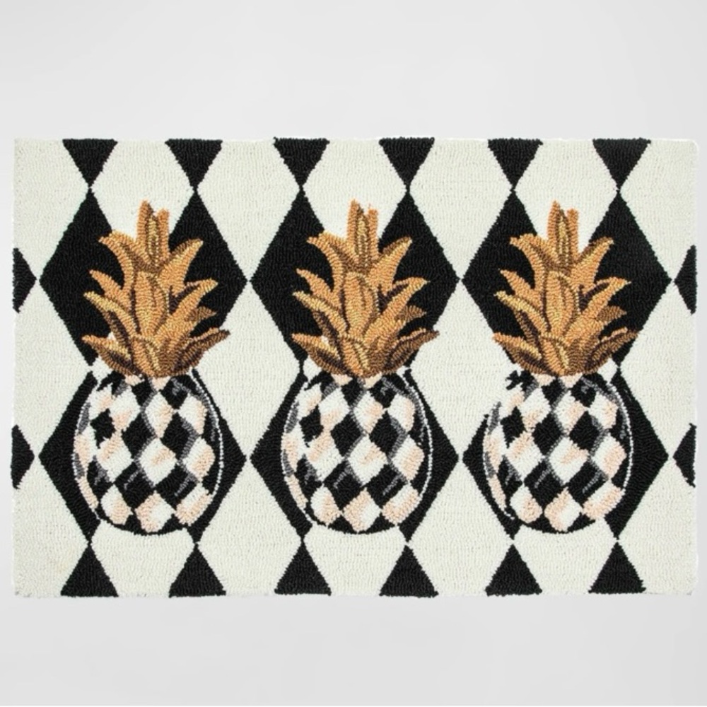 Mackenzie-Childs Pineapple Rug. New in package and with Tags! Price is firm!